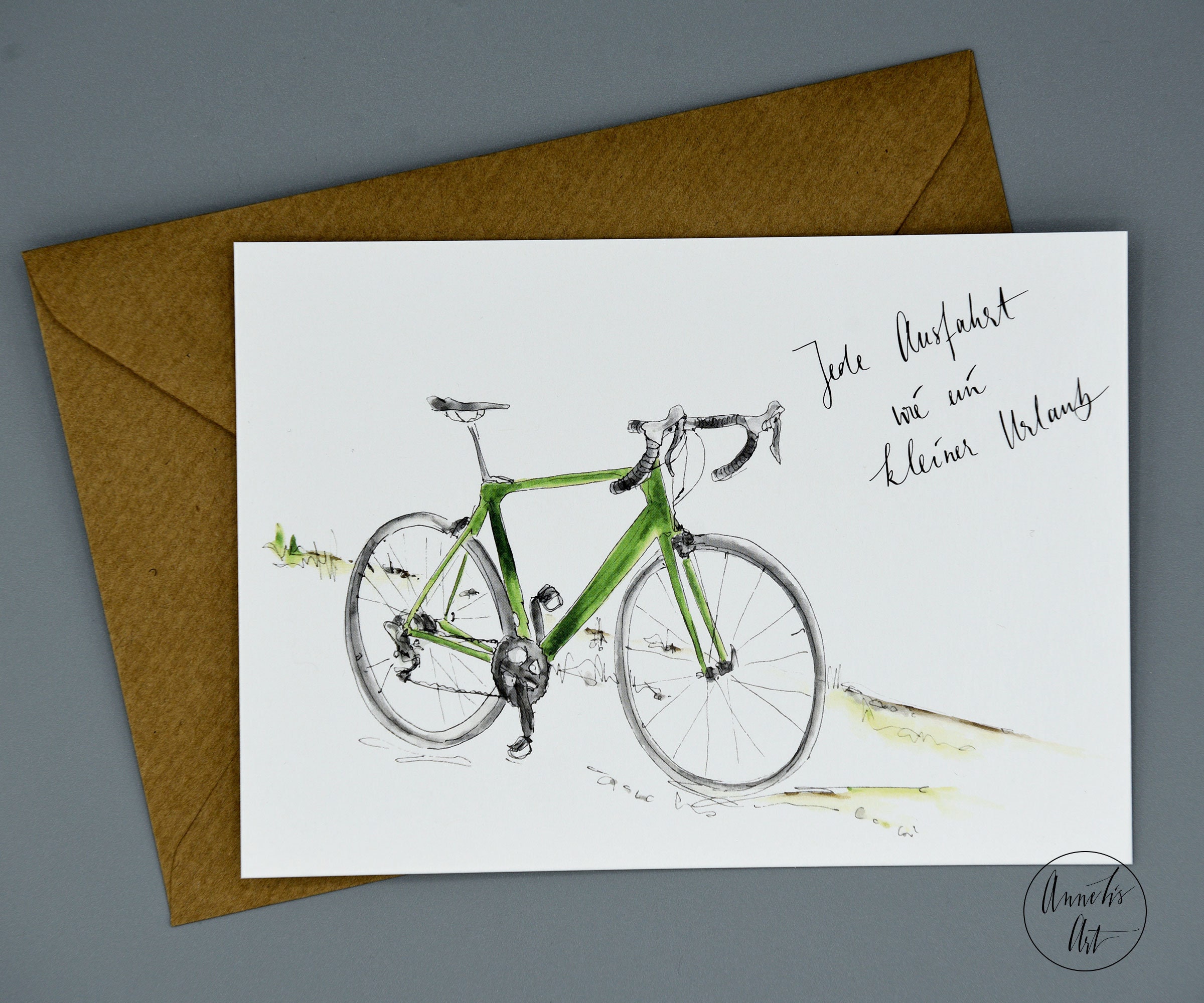 Postkarte Rennrad mit Spruch Jede Ausfahrt wie ein Etsy