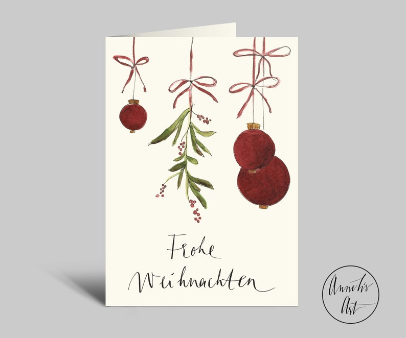 Weihnachtskarten 5er Set Aquarell-Karten zur Weihnachtszeit Frohe Adventszeit Schöne Weihnachtszeit verschiedene Motive Sparpaket Bild 4
