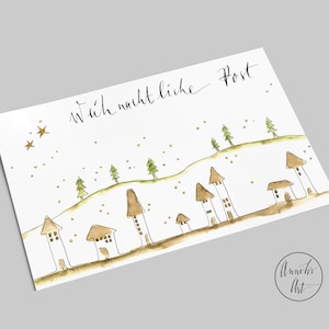 Weihnachtskarte | Schneelandschaft | weihnachtliche Post | Wintertraum | Postkarte zur Adventszeit