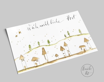 Christmas card | Snow landscape | Christmas mail | Winter dream | Postcard for Advent