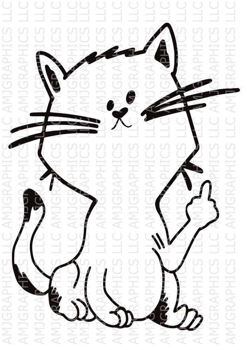 Free Free 130 Middle Finger Cat Svg SVG PNG EPS DXF File