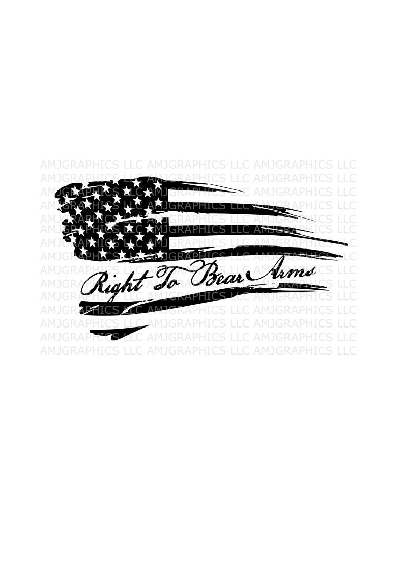 Download Tattered Distressed American Flag Right to Bear Arms SVG ...