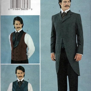 Butterick 3721 OOP Men&#39;s Victorian Jacket & Vest Costume  (All Sizes) New/Uncut
