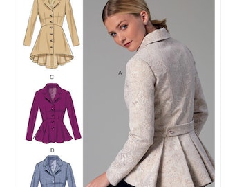 McCall's M7513 OOP Misses Peplum Lined & Fitted Jacket (Two Sizes: A5) 6-8-10-12-14 / E5) 14-16-18-20-22) New/Uncut