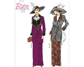 Butterick B6108 Retro 1912 Titanic Jacket & Skirt Costume Sewing Pattern (Two Sizes: A5 6-14 / E5 14-22) New/Uncut