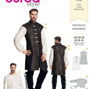 Burda 6399 Men&#39;s Renaissance/Game of Thrones Costume Sewing Pattern (All Sizes US 38-48 / Eur 48-58) New/Uncut