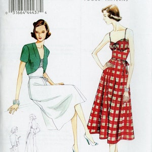 Vogue V8812 OOP Misses&#39; Vintage 1940 Dress Belt Bolero Sewing Pattern (Two Sizes: A5 6-14 / E5 14-22) New/Uncut