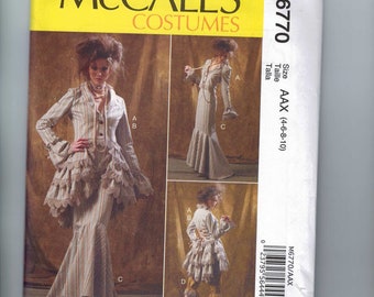 McCall's M6770 OOP Misses Edwardian Steampunk Jacket Bustle & Skirt Costume Pattern  (Two Sizes: AAX 4-10 / DD 12-18) New/Uncut