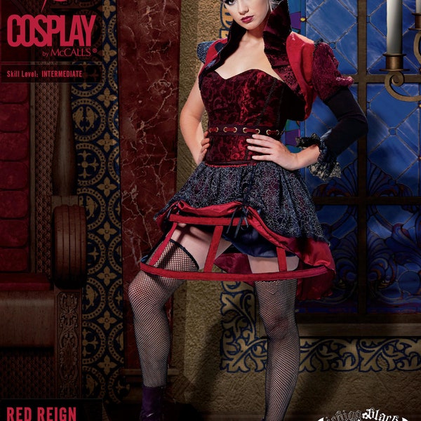 COSPLAY by McCALL'S oop M2091 RED REIGN Fantasy Victorian or Steampunk Costume Sewing Pattern (Misses Sz 4-12 or 12-20) New/Uncut