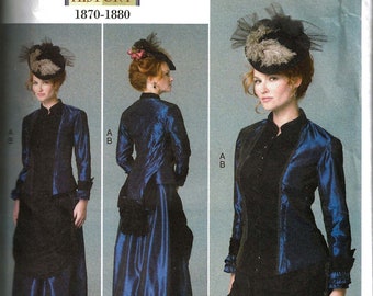 Butterick B6305 OOP Misses Victorian 1870-80 Jacket + Front Drape Skirt Costume Sewing Pattern (Misses B5 8-16/F5 16-24) New/Uncut