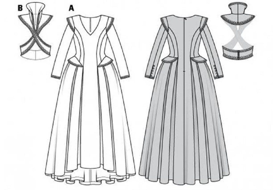 Burda 6398 Renaissance/game of Thrones Gown Misses Costume Sewing ...