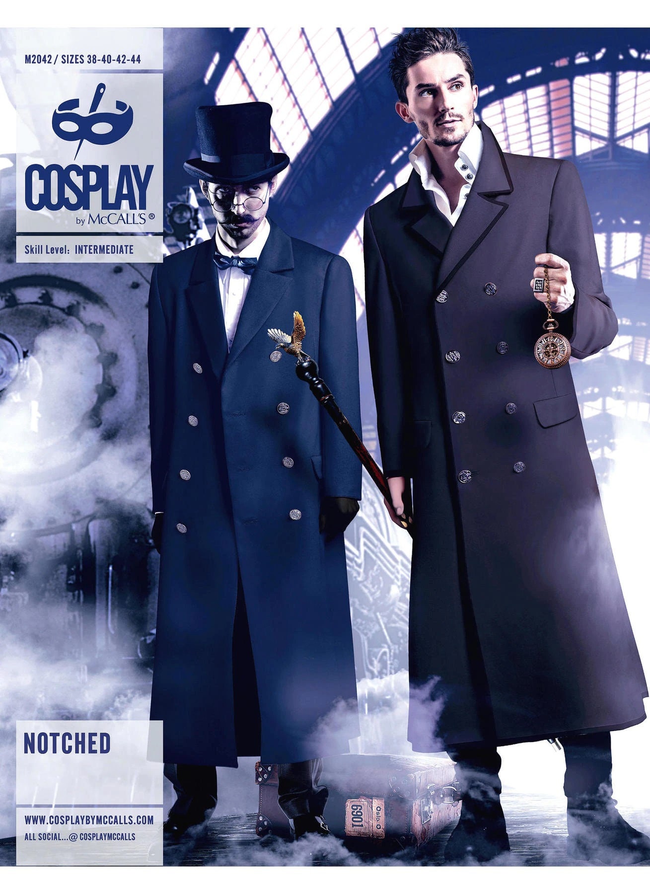 COSPLAY by Mccall's OOP M2042 NOTCHED Men's Victorian Coat Costume