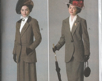 Butterick B6337 OOP Edwardian/George V era Jacket & Skirt Costume Sewing Pattern (Two Sizes: 6-14 / 14-22) New/Uncut