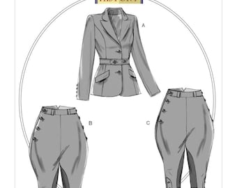 Butterick B6433 OOP Misses' 1930's Banded Jacket Jodphurs and Breeches Costume Sewing Pattern (Two Sizes: A5 6-14 / E5 14-22) New/Uncut