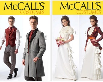 McCall's M7003 or M7071 OOP Men's/Misses Victorian Formal or Wedding Costumes Sewing Patterns New/Uncut (3 sizes) UPick