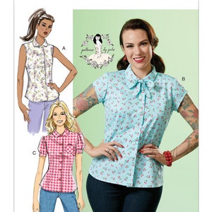 Butterick B6563 or Simplicity S9295 Gertie Retro Misses' Blouse Sewing Pattern (Two Sizes: A5 6-14 / E5 14-22) New/Uncut