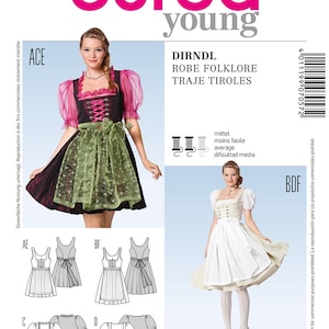 Burda Young 7057 DIRNDL Folk Costume Sewing Pattern (All Sizes US 6-20 / Eur 32-46) New/Uncut
