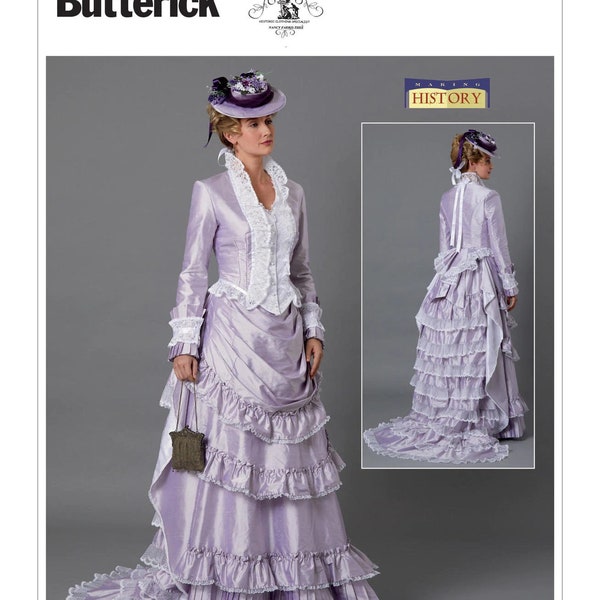 Butterick B6692 OOP c1880 Mid-Victorian Jacket & Bustle Skirt Costume Sewing Pattern (Two Sizes: A5 6-14 / E5 14-22) New/Uncut