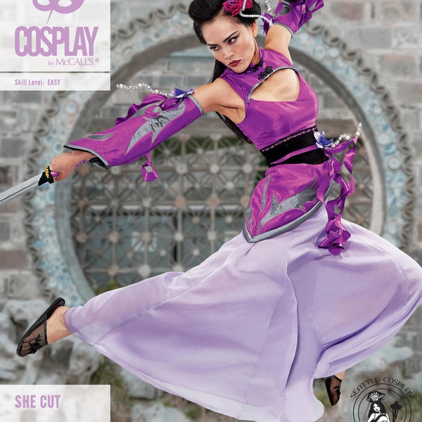 COSPLAY by McCALL'S oop M2107 SHE CUT Asian Heroine Costume Sewing Pattern (Misses A5 6-14/E5 14-22) New/Uncut