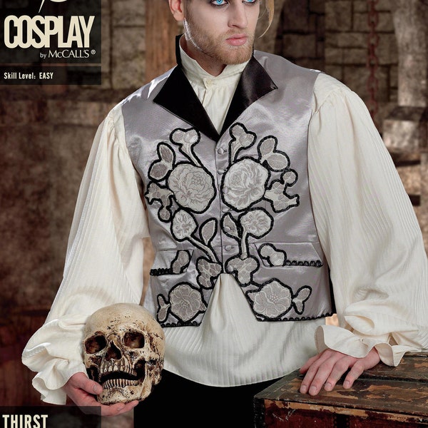 COSPLAY by McCALL'S OOP M2090 THIRST Men's Vampire Gothic/Romantic era Costume Sewing Pattern (Sz 38-44 or 46-52) New/Uncut