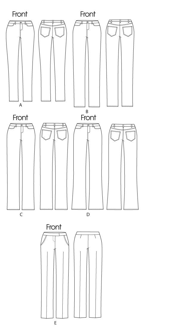 Butterick B5682 Misses Jeans Pants in Five Styles Sewing - Etsy