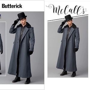 Butterick B6609 or McCall's M8137 - OOP Men's 19th to early 20th Century (Regency-Edwardian) Greatcoat Sewing Pattern (38-44/46-52)