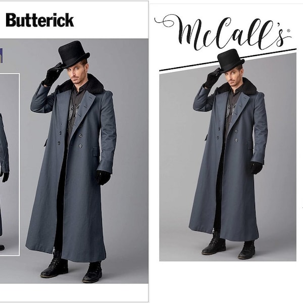 Butterick B6609 or McCall's M8137 - OOP Men's 19th to early 20th Century (Regency-Edwardian) Greatcoat Sewing Pattern (38-44/46-52)