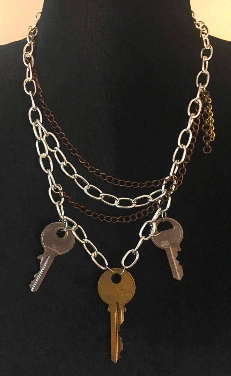 Key & Chain Necklace Etsy