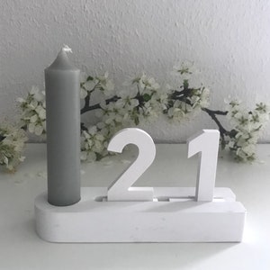 Kerzenhalter mit Zahlen Kerzenhalter neutral