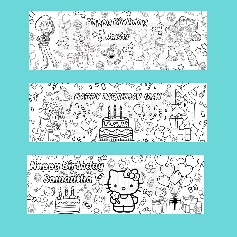 Birthday Party Giant Coloring Paper, Birthday Party Table Runner ...