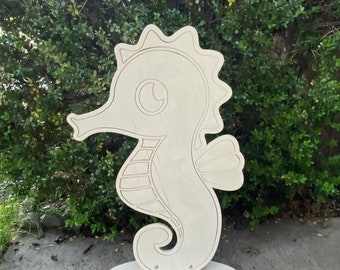 Sea Horse, Wood Sea Horse, Sea Horse Prop, Under the Sea Party, Sea Horse Party, Beach Party Decor, Pool Party, Party Prop