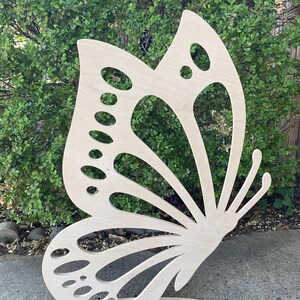 Whimsical 3ft Tall Side View Butterfly | Wood Cutout | Butterfly Party Decor | Mariposa de Madera