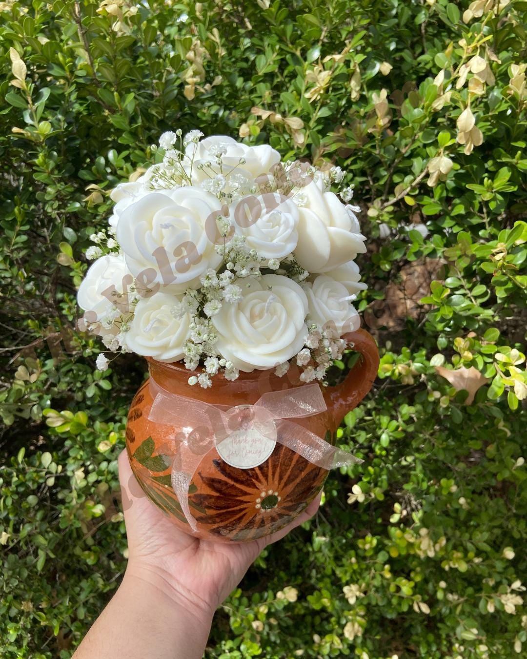 Flower bouquet Candle, Mothers day gifts ,Cielito Lindo centerpiece, Baby shower, Bautizo, Birthday, Mexican Theme, Talavera bouquet,