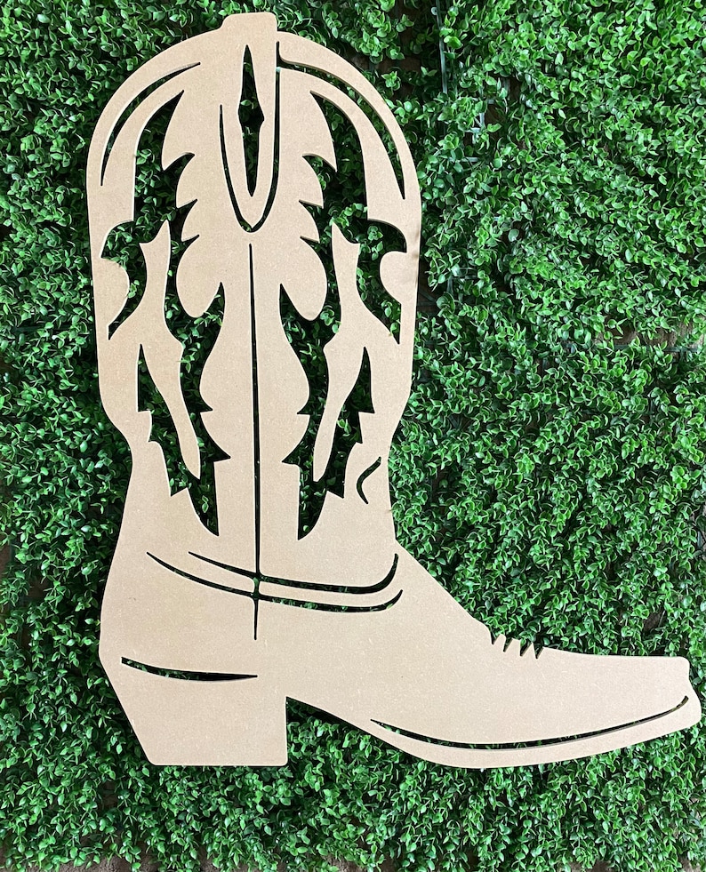 Cowboy Boot Cowboy Boot Wood Cutout Cowboy Silhouette Etsy