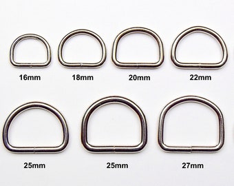 5 x Anillo D de 16 mm a 30 mm de acero niquelado + soldado