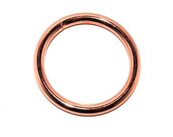 5 x O-Ring 30mm Stahl geschweißt roségold