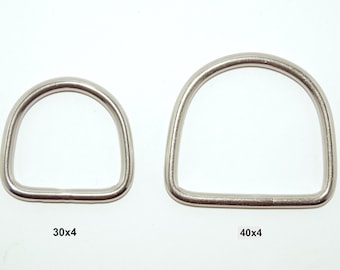 3 x D-Ring 30mm Edelstahl Halbrundring