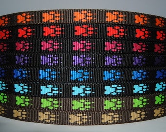 Mustergurtband Tatzen 16mm breit in 10 Farbvarianten verfügbar