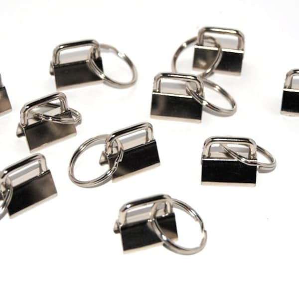 10 x Schlüsselband-Rohlinge Klemmen für 20mm breites Gurtband