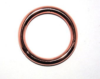 5 x O-Ring 25mm Stahl geschweißt roségold