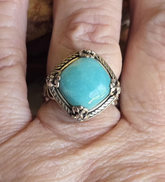 Designer amazonite sarda ring - image 3