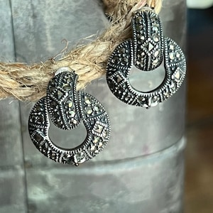 JJ vintage sterling  door knocker style earrings