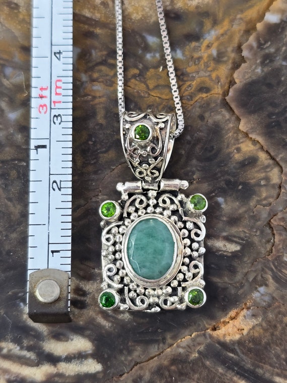 Sterling and green adventurine ring  with chrome … - image 8