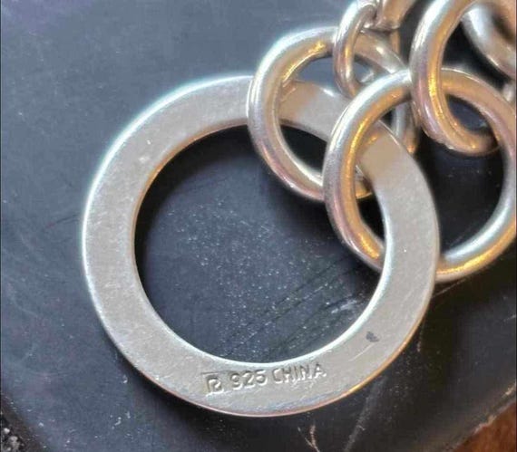 Sterling silver circle statement necklace - image 5