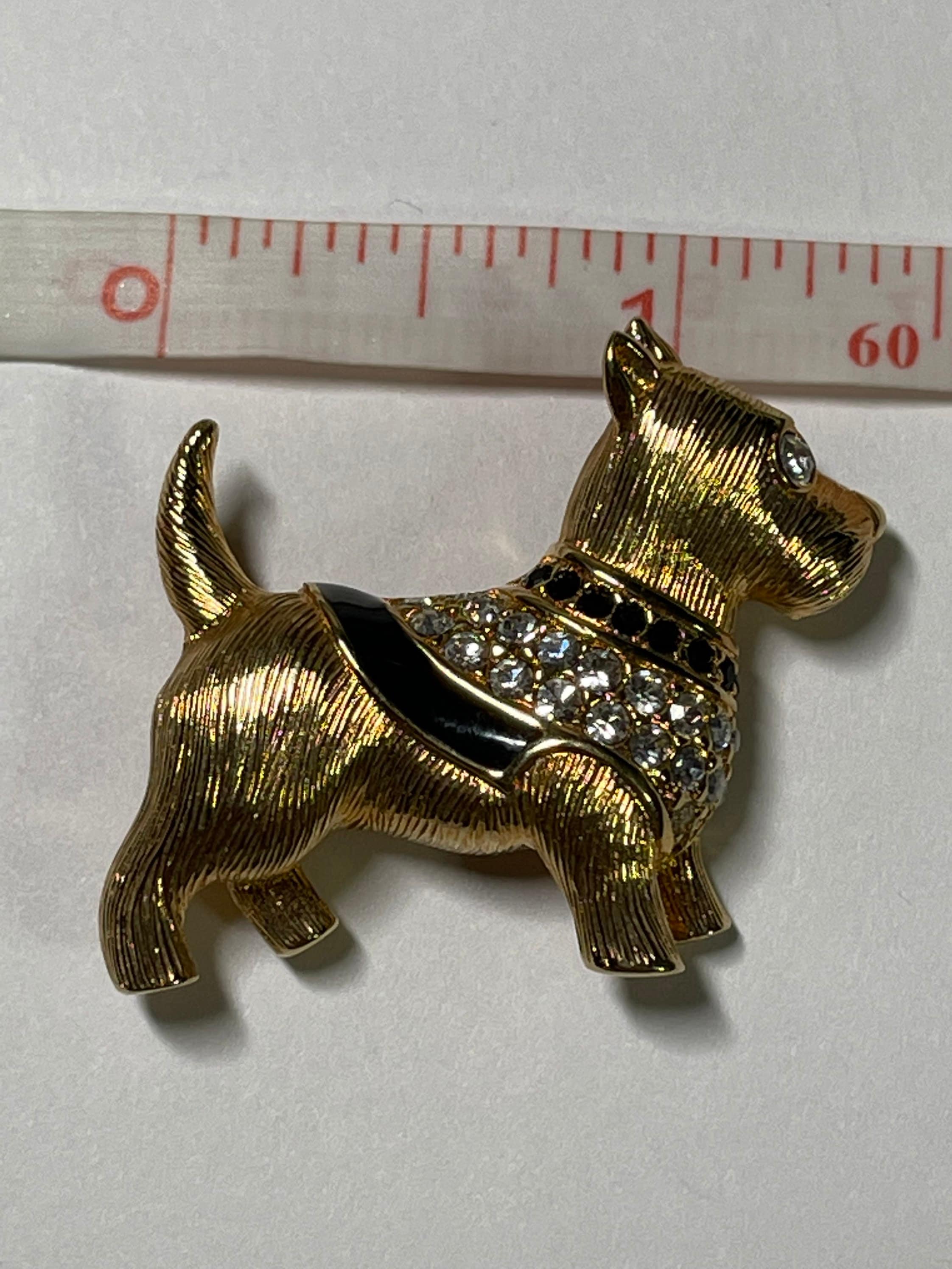Swarovski Crystal Scottie Dog Brooch - Etsy