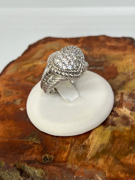 Designer vintage  CP  Sterling silver  cz ring