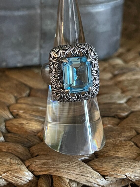 Vintage Sterling silver and Aquamarine - image 4