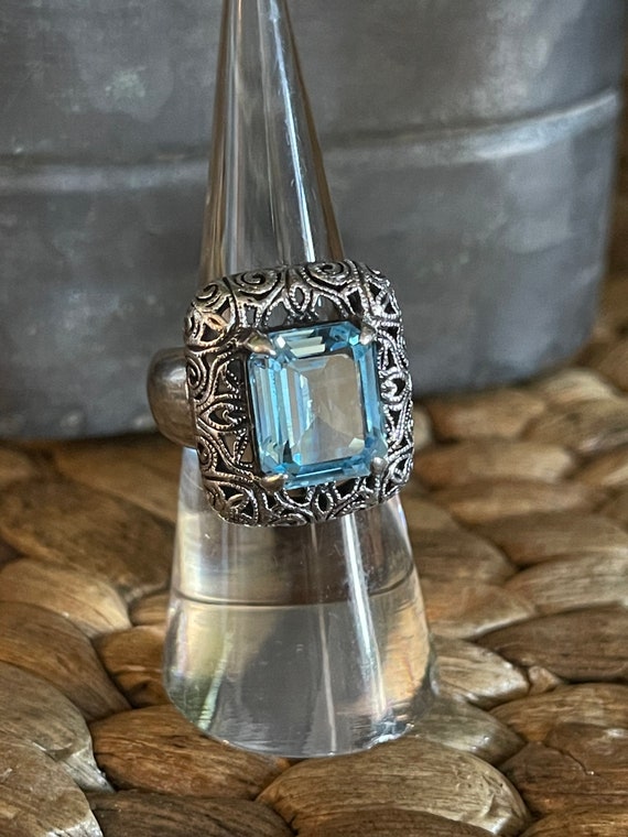 Vintage Sterling silver and Aquamarine - image 5