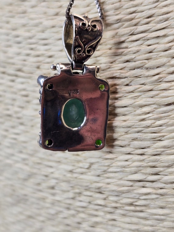 Sterling and green adventurine ring  with chrome … - image 4