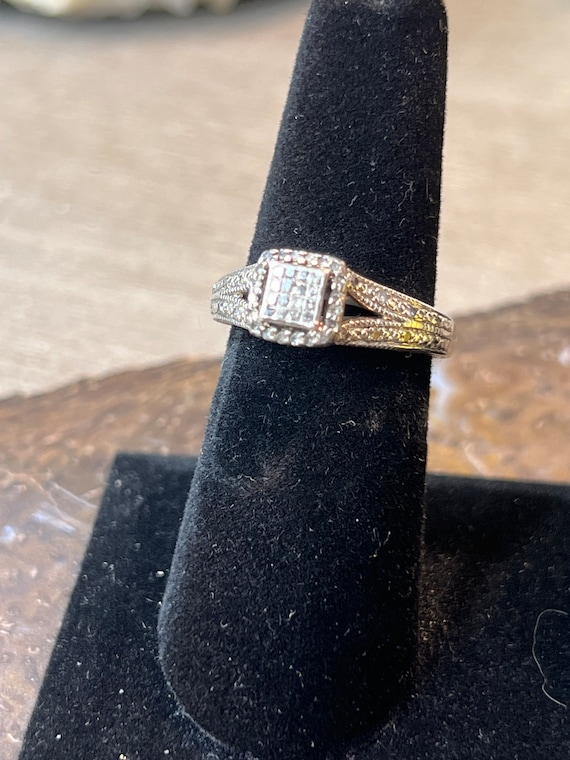 Sterling and diamond ring - image 1